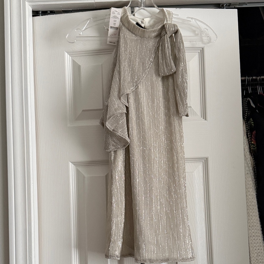 NWT WHBM Silver Sleeveless Top